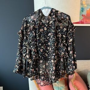 IRO floral frill top- size 36
